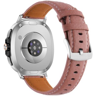 Кожаный ремешок Deexe Classic для Samsung Galaxy Watch 8 (40/44mm) / 8 Classic - Deep Pink