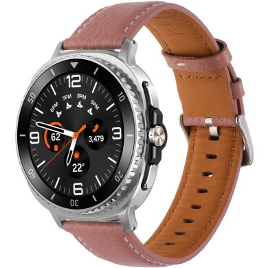 Кожаный ремешок Deexe Classic для Samsung Galaxy Watch 8 (40/44mm) / 8 Classic - Deep Pink