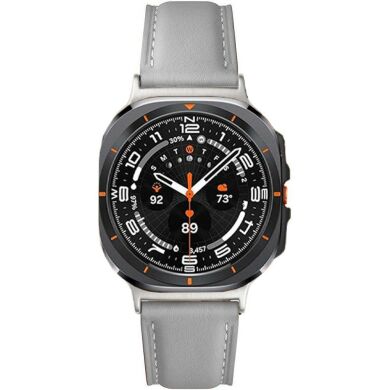 Кожаный ремешок Deexe Genuine Leather для Samsung Galaxy Watch Ultra (47mm) / Ultra (2025) - Grey
