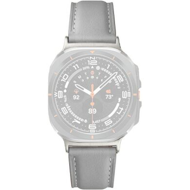 Кожаный ремешок Deexe Genuine Leather для Samsung Galaxy Watch Ultra (47mm) / Ultra (2025) - Grey
