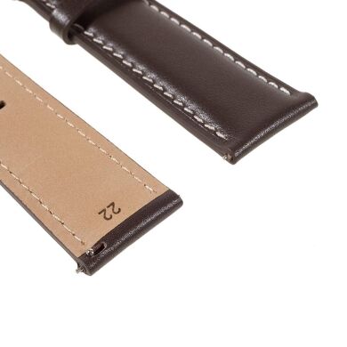 Ремешок Deexe Leather Strap для часов с шириной крепления 22мм - Coffee