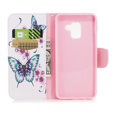 Чохол-книжка Deexe Color Wallet для Samsung Galaxy A8 2018 (A530) - Butterfly in Flowers B
