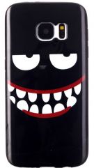 Силиконовая накладка Deexe Black Style для Samsung Galaxy S7 (G930) - Angry Smile
