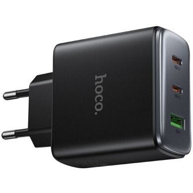 Сетевое зарядное устройство Hoco C160A GaN 65W + QC3.0 (2Type-C + USB) - Black