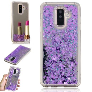 Силиконовая (TPU) накладка Deexe Fashion Glitter для Samsung Galaxy A6+ 2018 (A605) - Purple