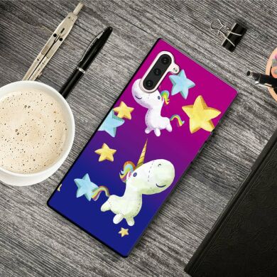 Силиконовый (TPU) чехол Deexe Life Style для Samsung Galaxy Note 10 (N970) - Unicorn and Star