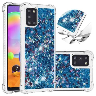 Силіконовий (TPU) чохол Deexe Liquid Glitter для Samsung Galaxy A31 (A315) - Dark Blue