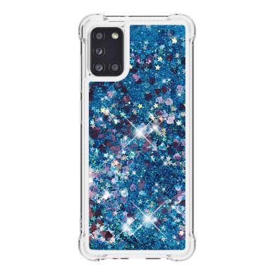 Силиконовый (TPU) чехол Deexe Liquid Glitter для Samsung Galaxy A31 (A315) - Dark Blue