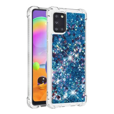 Силіконовий (TPU) чохол Deexe Liquid Glitter для Samsung Galaxy A31 (A315) - Dark Blue