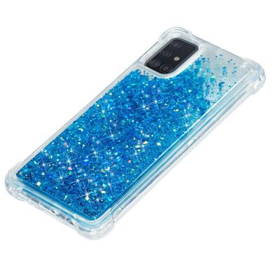 Силіконовий (TPU) чохол Deexe Liquid Glitter для Samsung Galaxy A51 (А515) - Dark Blue