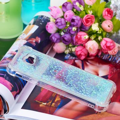 Силіконовий (TPU) чохол Deexe Liquid Glitter для Samsung Galaxy J4+ (J415), Baby Blue