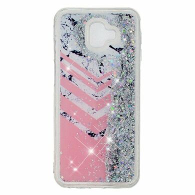 Силиконовый (TPU) чехол Deexe Liquid Glitter для Samsung Galaxy J6+ (J610) Marble Pattern