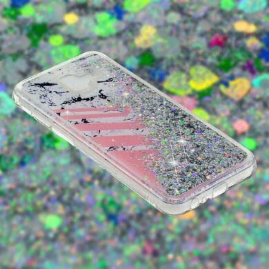 Силиконовый (TPU) чехол Deexe Liquid Glitter для Samsung Galaxy J6+ (J610) - Marble Pattern