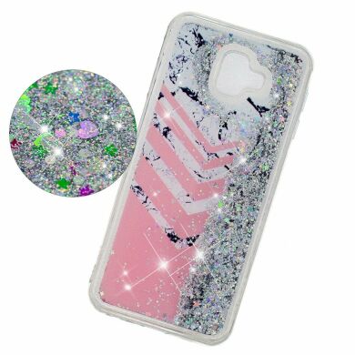 Силиконовый (TPU) чехол Deexe Liquid Glitter для Samsung Galaxy J6+ (J610) Marble Pattern