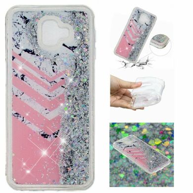 Силиконовый (TPU) чехол Deexe Liquid Glitter для Samsung Galaxy J6+ (J610) Marble Pattern