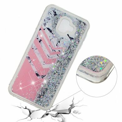 Силиконовый (TPU) чехол Deexe Liquid Glitter для Samsung Galaxy J6+ (J610) Marble Pattern
