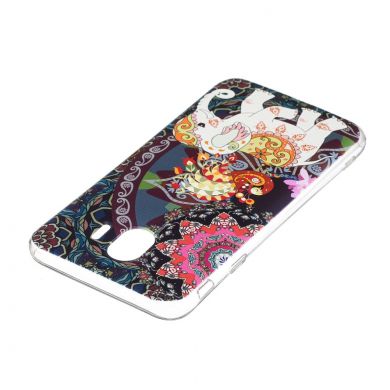 Силиконовый (TPU) чехол Deexe Pretty Glossy для Samsung Galaxy J4 2018 (J400) - Flower and Elephant