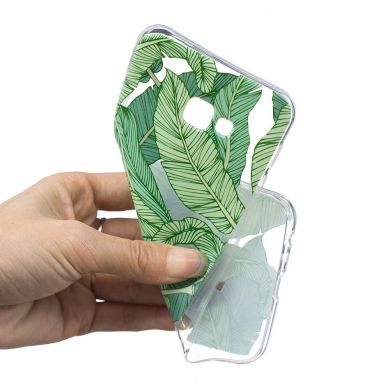 Силіконовий (TPU) чохол Deexe Pretty Glossy для Samsung Galaxy J4+ (J415), Green Leaves