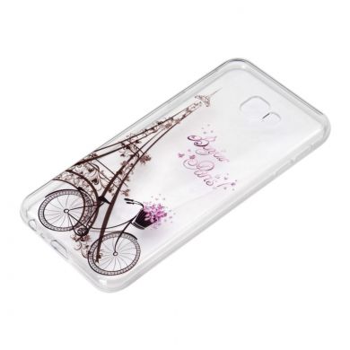 Силіконовий (TPU) чохол Deexe Pretty Glossy для Samsung Galaxy J4+ (J415) - Eiffel Tower and Bicycle