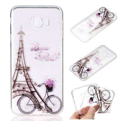 Силіконовий (TPU) чохол Deexe Pretty Glossy для Samsung Galaxy J4+ (J415) - Eiffel Tower and Bicycle