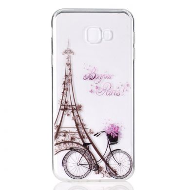 Силіконовий (TPU) чохол Deexe Pretty Glossy для Samsung Galaxy J4+ (J415) - Eiffel Tower and Bicycle