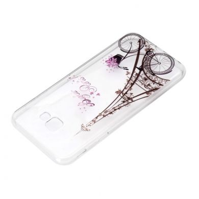 Силіконовий (TPU) чохол Deexe Pretty Glossy для Samsung Galaxy J4+ (J415) - Eiffel Tower and Bicycle