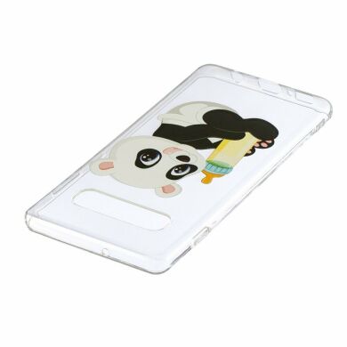 Силіконовий (TPU) чохол Deexe Pretty Glossy для Samsung Galaxy S10 Plus (G975) - Panda Holding a Bottle