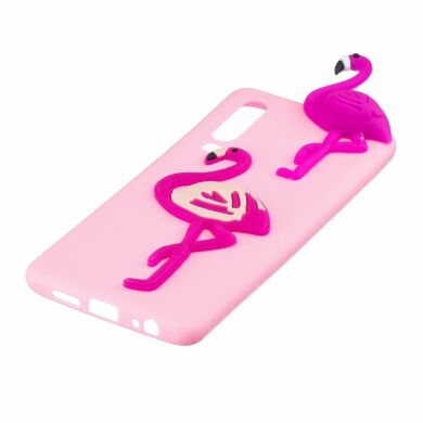 Силиконовый (TPU) чехол UniCase 3D Cartoon Pattern для Samsung Galaxy A70 (A705) - Flamingo