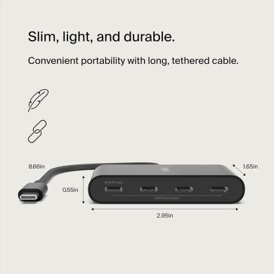 USB HUB Belkin Connect Type-C to 4Type-C (AVC018btBK) - Black