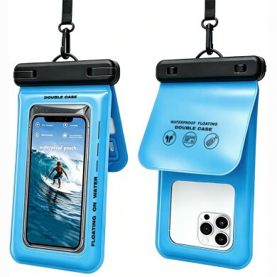 Влагозащитный чехол Deexe Aqua Shield для смартфонов диагональю до 7.5 дюймов - Blue