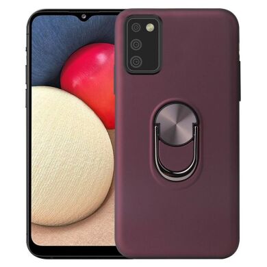 Защитный чехол Deexe Color Ring для Samsung Galaxy A02s (A025) - Wine Red