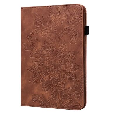 Захисний чохол Deexe Flower Print для Samsung Galaxy Tab A7 10.4 (2020) - Brown