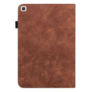 Захисний чохол Deexe Flower Print для Samsung Galaxy Tab A7 10.4 (2020) - Brown