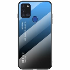 Защитный чехол Deexe Gradient Color для Samsung Galaxy A21s (A217) - Black / Blue
