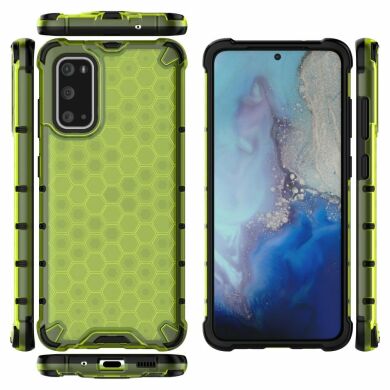 Защитный чехол Deexe Honeycomb Series для Samsung Galaxy S20 (G980) - Green