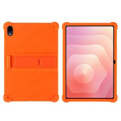 Защитный чехол Deexe Silicone Kickstand для Samsung Galaxy Tab S12 Plus - Orange