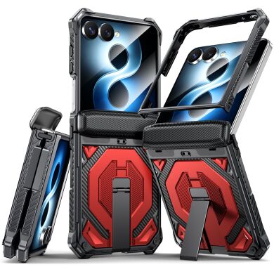 Защитный чехол Deexe Tank Stand для Samsung Galaxy Flip 8 - Red