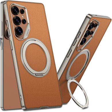 Защитный чехол GKK Leather MagSafe для Samsung Galaxy S26 Ultra (S948) - Orange