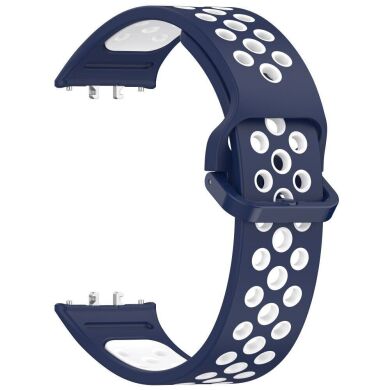 Ремешок Deexe Dot Color для Samsung Galaxy Fit 3 - Midnight Blue / White