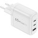 Сетевое зарядное устройство WiWU Wi-U024 Ark 65W QC+PD GaN (1U+2C) - White. Фото 3 из 6