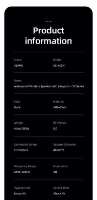 Портативна акустика Usams YC011 - Black