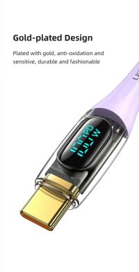 Кабель USAMS US-SJ590 Transparent Digital Type-C to Type-C (100W, 1.2m) - Black
