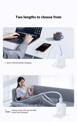 Кабель Baseus Foamed Silicone Type-C to Type-C (100W, 6A, 1m) E0426701 - White