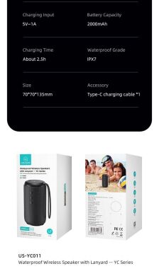 Портативна акустика Usams YC011 - Black