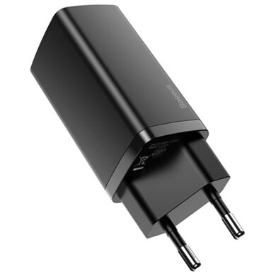 Мережевий зарядний пристрій Baseus GaN2 Lite Quick Charger (USB + Type-C, 65W) CCGAN2L-B01 — Black