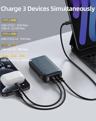 Зовнішній акумулятор Voltme Hypercore Trio 35W (10000mAh) - Deep Blue