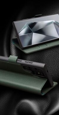 Кожаный чехол QIALINO Leather Stand для Samsung Galaxy S24 Ultra (S928) - Black