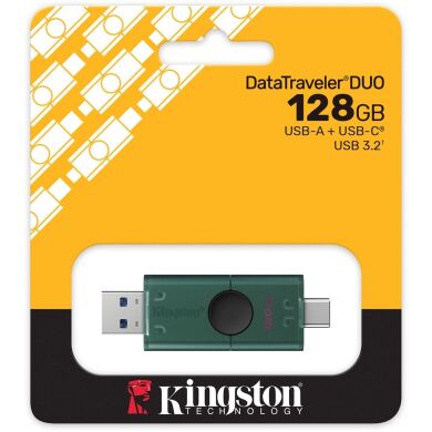 Флеш-накопитель Kingston DT DuoG2 128GB (USB + Type-C) DTDEG2/128GB - Black