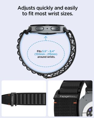 Ремінець Spigen WBF1 Band для Samsung Galaxy Watch 9 (40/44mm) / 8 (40/44mm) / 8 Classic (AMP11607) - Black