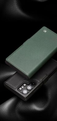 Кожаный чехол QIALINO Leather Stand для Samsung Galaxy S24 Ultra (S928) - Green